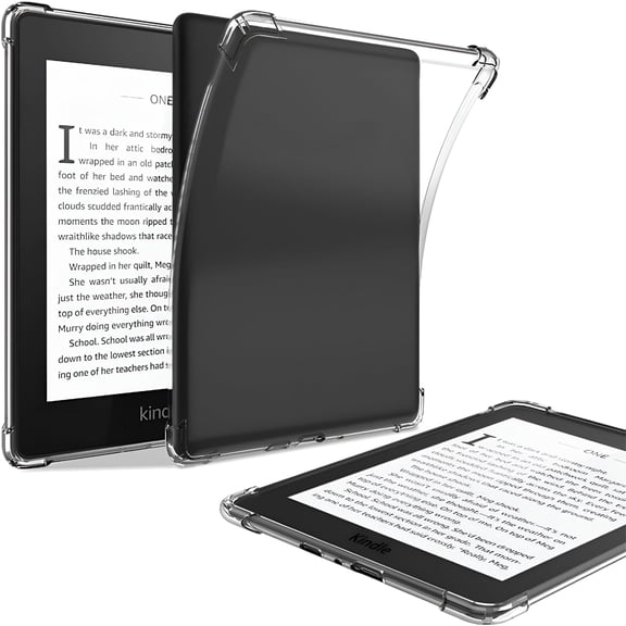 XUBIYM Clear Case for Kindle Paperwhite 5th/6th/7th Generation (2012-2017 Release) - Lightweight TPU Transparent Soft Rubber Back Cover Shell, Clear