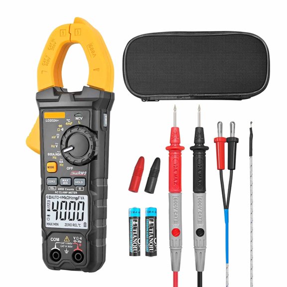 XUBIYM Digital Clamp Meter Multimeter 4000 Counts Voltage Tester with Auto Range,Ac/Dc Voltage,Ac Current,Resistance,Capacitance,Continuity Diode,Live Wire Test,Ncv,True Rms,Ac Current Meter