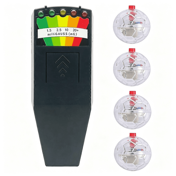 XUBIYM Ghost Hunting Equipment Kit with Emf Meter and 4 Pcs Motion Activated Light Up Cat Balls, Paranormal Investigation Equipment for Ghost Hunting, Motion Activated Light Up Cat Balls Ghost
