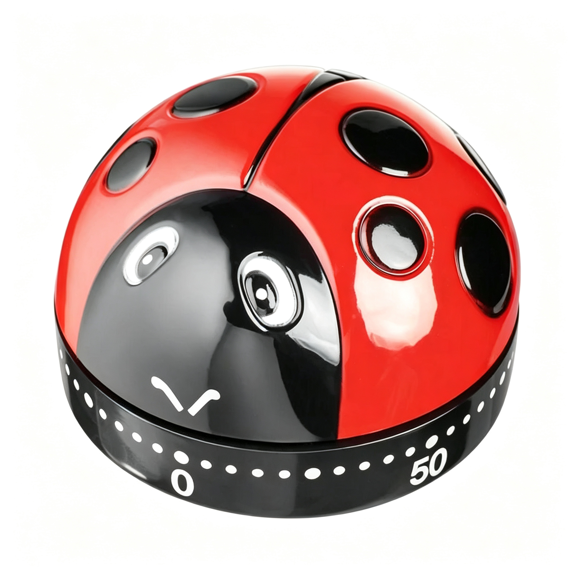 XUBIYM Ladybug Mechanical Cooking Timer-60-Minute Kitchen Alarm Clock with Loud Ring Reliable Kitchen Timer