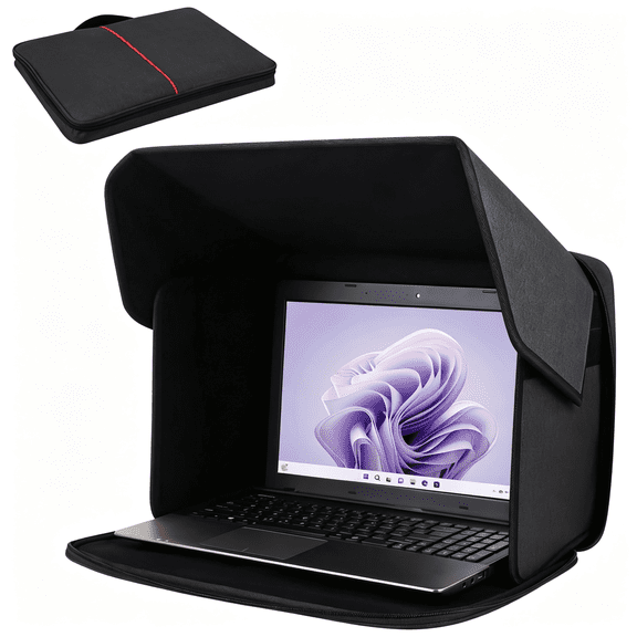 XUBIYM Laptop Sun Shade,Lightweight Laptop Sun Glare Shield Privacy Cover for Working Outside,Computer Privacy Hood Foldable&Portable Shield Cover Computer Hood Outside Glare 14''Pat.No.D1057416S