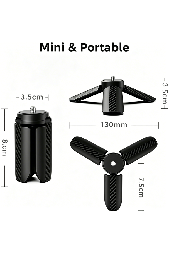 Lightweight Tabletop Tripod,Portable Desktop Camera Stabilizer,Mini Handheld Tripod Stand with Non-Slip Base for Action Camera,Gopro,Phone,Live Streaming