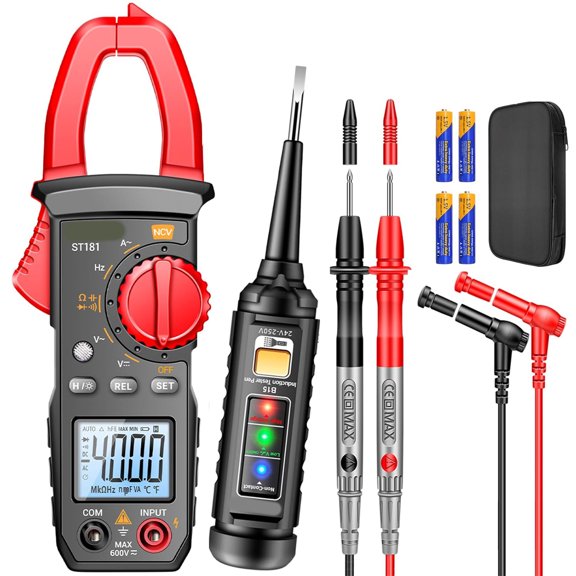 XUBIYM Multimeter 600V Clamp Amp Meter with Non Contact Voltage Tester Kit|Measures Ac/Dc Volatage,Current,Ncv,Continuity,Frequency,Diode,Capacitance Electric Wire Detector