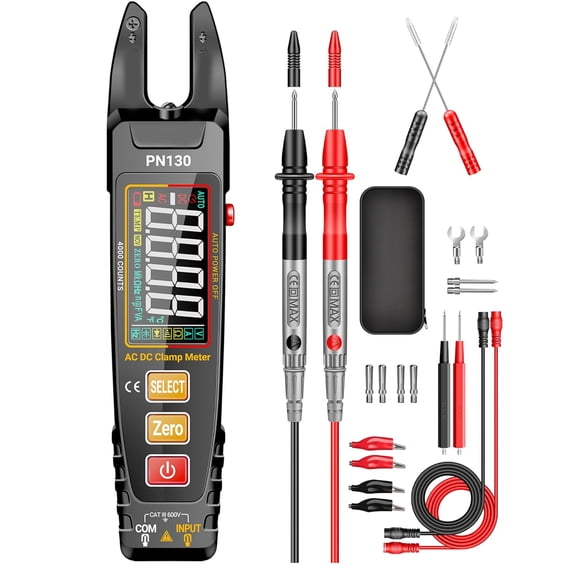 XUBIYM Multimeter Tester Color Lcd Trms 4000 Count Rechargeable Clamp Meter | Auto Ranging Voltmeter with U-Shaped Jaw Measures Ac/Dc Current,Voltage,Ncv,Ohm,Diode,Capacitance,Resistance,Continuity