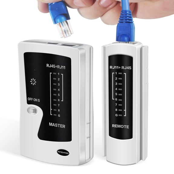 XUBIYM Network Ethernet Cable Tester for Lan Rj45 Cat5 Cat5E Cat6 Cat6A Cat7 Utp/Shielded Cable and Rj11 Rj12, Ethernet Tester