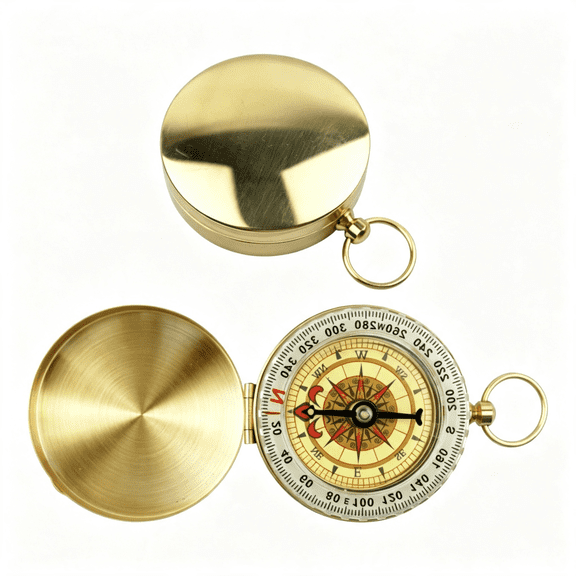 XUBIYM Personalized Engraved Vintage Brass Compass Custom Message Icon Gift,Unique Custom Brass Compass
