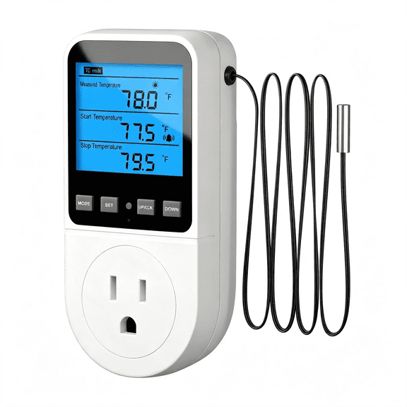 XUBIYM Plug in Thermostat Timer with Cycle Time Period Control,Heating/Cooling Programmable Thermostat