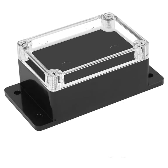 XUBIYM Project Box Ip65 Waterproof Abs Plastic Electrical Junction Box with Clear Cover Enclosure with Fixed Ear, Black 3.9"X 2.6"X 1.9"(100X68X50Mm)(Pack of 1)