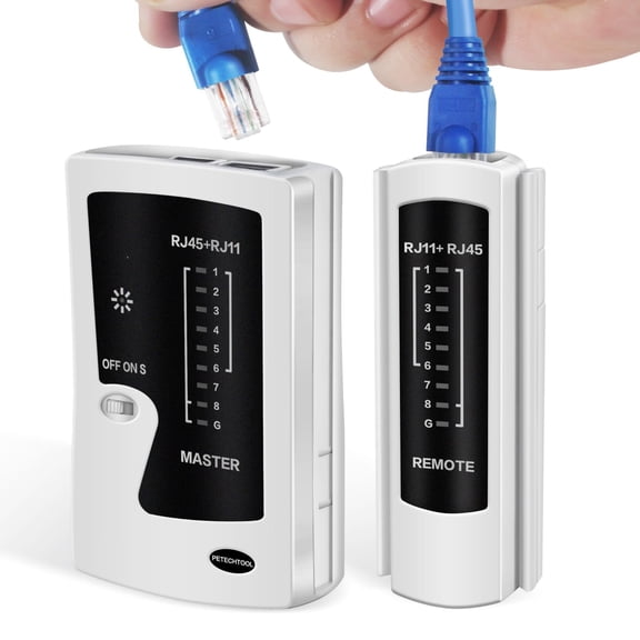 XUBIYM RJ45 Tester, Network Cable Tester and Ethernet Tester Tool for LAN RJ45 Cat5 Cat5E Cat6 Cat6A Cat7 UTP/Shielded Cable and RJ11 RJ12