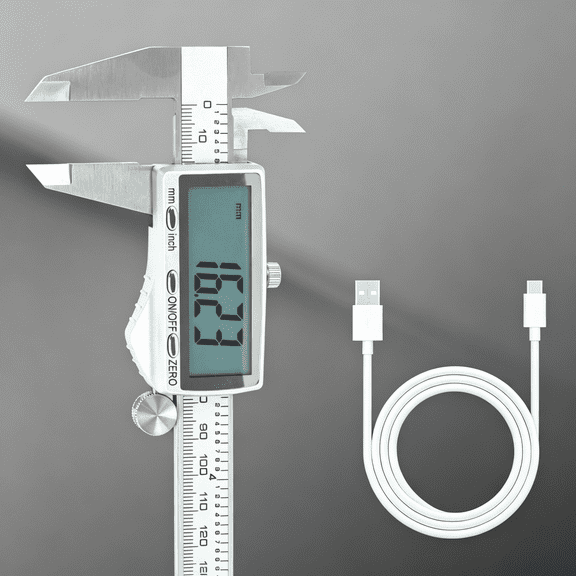 XUBIYM Rechargeable Digital Caliper 6 Inch,Large Backlit Lcd Display,Stainless Steel Electronic Vernier Dial Calipers Measuring Tool,Inch/Mm/Fraction,Auto-Off Micrometer for Diy,3D Printing