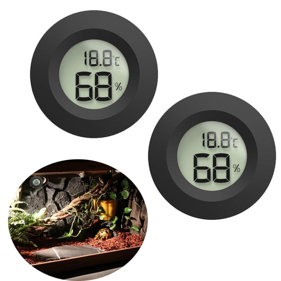XUBIYM Reptile Tank Accessories,2Pcs Reptile Thermometer and Humidity Gauge,Bearded Dragon Tank Thermometer Humidity Gauge for Jumping Spider,Leopard Gecko,Hermit Crab,Gecko,Ball Python,Lizard.