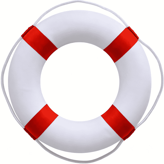 XUBIYM Ring Buoy Coast Guard Approved 20 Inch Foam Pool Rescue Throw Ring with Rope, Lifeguard Buoy Float for Swimming Beach Boat and Wall Decoration