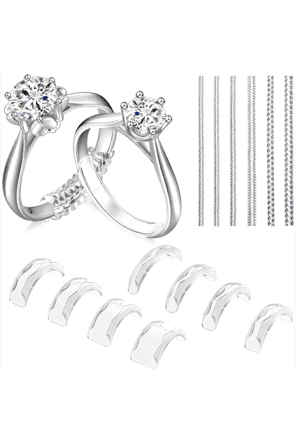 Ring Sizers for Loose Rings,Invisible Silicone Ring Adjuster for Band Fit,22 Pack,14 Styles,Ring Guards for Loose Rings,Single Ring Sizer,Spiral Clear Spacer Fits Men&Women Bands 1Mm to 11Mm