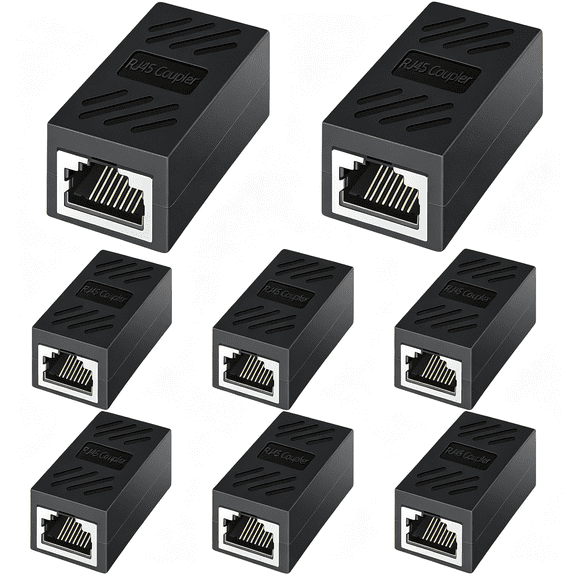 XUBIYM Rj45 Coupler,Ethernet Coupler-Female to Female Internet Network Cable Extender for Cat7/Cat6/Cat5E/Cat5,Rj45 Keystone Coupler 8 Pack