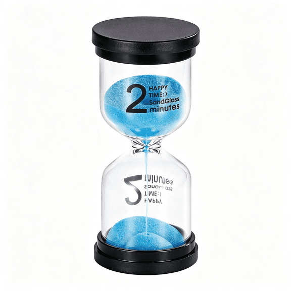 XUBIYM Sand Timer 2 Minute Hourglass Timer: Colorful Small Blue Sand Clock 2 Min, Plastic Hour Glass Sandglass Timer for Kids, Games, Decorative, Classroom, Kitchen, Toothbrush