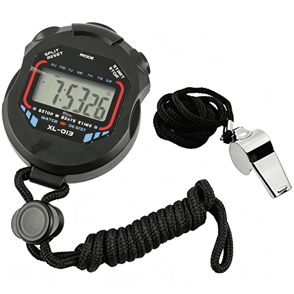 XUBIYM Sports and Referee Digital Stopwatch Timer/W Bonus Stainless Steel Coach Whistle with Lanyard Stopwatch