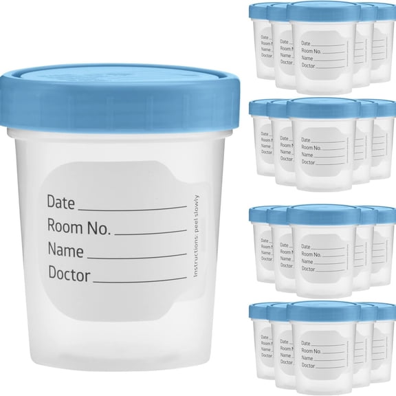 XUBIYM Sterile Specimen Cups 4 Oz(10 Pack) Individually Wrapped Urine Sample Containers with Leak-Proof Screw-On Lids,Clear Medical Collection Cups for Lab Testing
