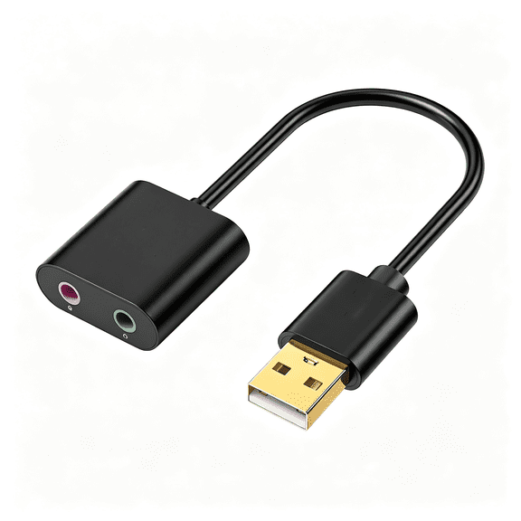 XUBIYM Usb Audio Adapter Usb Sound Card for Pc/Computer/Laptops Usb to 3.5Mm Jack Audio Adapter,Plug and Play,No Drivers Needed,3.5Mm Headphone and Microphone Trs Jack,For Windows&Mac