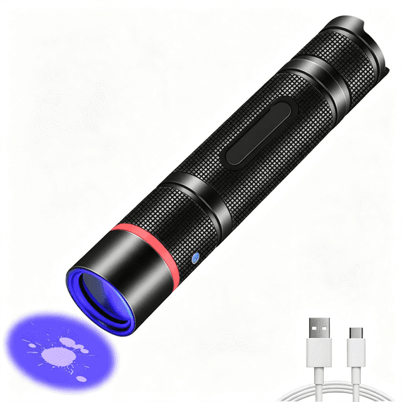 XUBIYM Uv Flashlight 365Nm Black Light Woods Lamp Ringworm,Rechargeable Blacklight Flashlights Filter 365 Nm,Powerful Mini Led Ultraviolet Lights,For Pet Urine,Rocks,Uranium Glass,Resin Curing