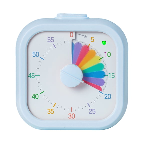 XUBIYM Visual Timer for Kids, 60 Minute Time Digital Pomodoro Timer Countdown with Silent Pause Function for Classroom Kitchen Study Cooking Meetings Adhd Rainbow Pattern(Blue)