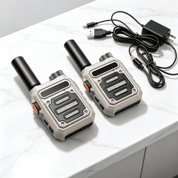 XUBIYM Waterproof&Shock Resistant Walkie-Talkies,Nationwide Ptt Unlimited Range No Fees Calls,Mini Walkie Talkie,Rechargeable Walkie Talkies Long Range,6-Day Battery Life(Grey*2)