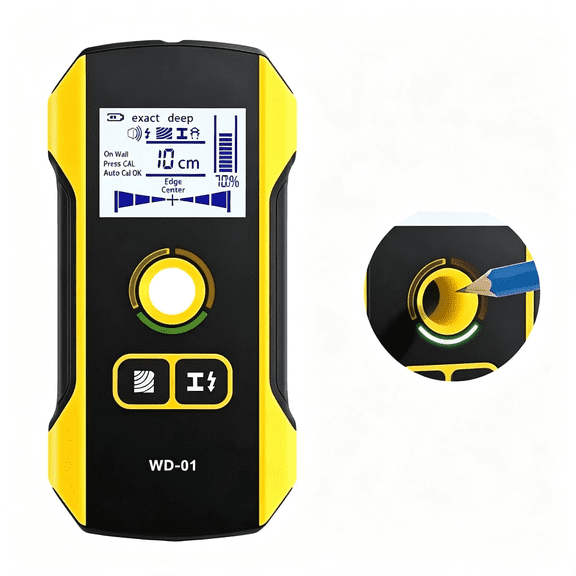 XUBIYM Wd-01 Digital Wall Metal Detector with Positioning Hole Stud Finder Wall Scanner for Center and Edge of Wood Ac Wire Metal Studs Precise Electrical Wire Tracer