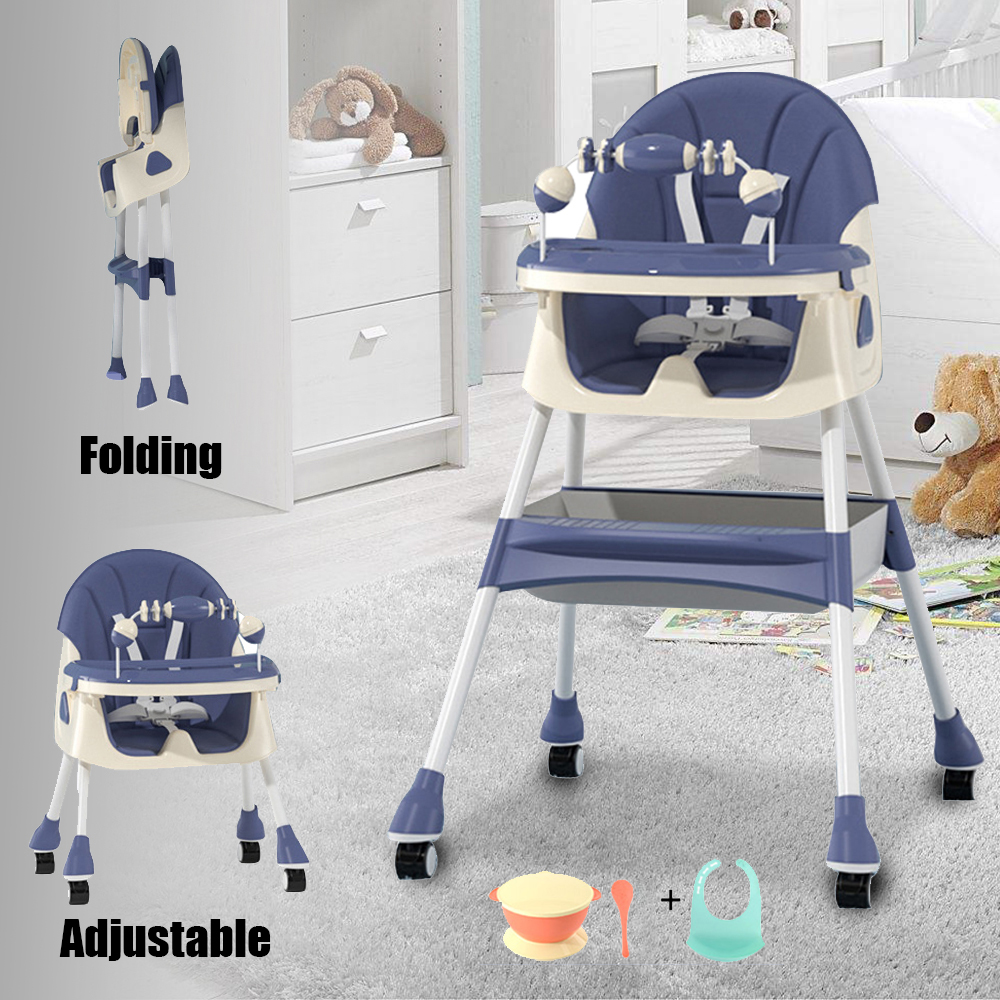 4in1 Baby Highchair, Adjustable Kid Dining Chairs with FivePoint