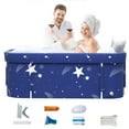 thumbnail image 1 of XUDREZ 47in Foldable Bathtub for Adult and Kids Family Portable Soaking Bath Tub for Spa Sauna, Starry Blue, 1 of 10