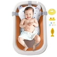 thumbnail image 1 of XUDREZ Foldable Baby Bathtub, Portable Travel Newborn Infants Bath Tubs, Pink+Floating Mat, 1 of 10