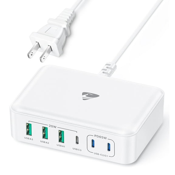 XUDUO 165W USB C Charger, 6 Port Fast GaN Charger Block Multi Laptop Power Adapter Charging Station Block for Phone