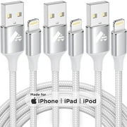 XUDUO iPhone Charger 10ft Cord, 3 Pack [Apple MFI Certified] iPhone Cable Nylon Braided 3A Fast Charging Cable Compatible with iPhone 14/13/12/11, White