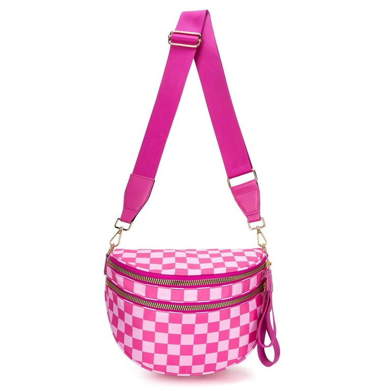 XUDane Checkered Women's Waist Bag Spacious checkered handbag with