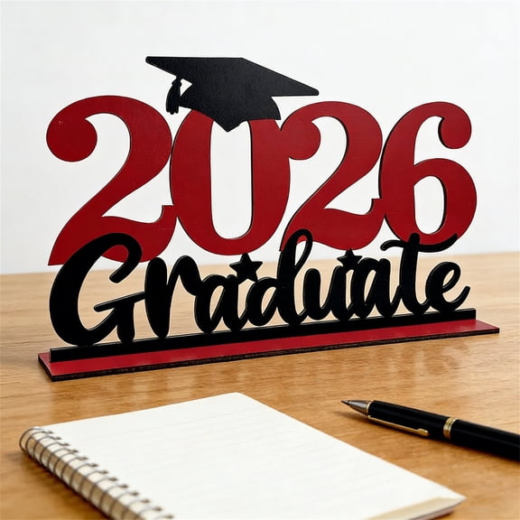 XUEJIN Class of 2026 Graduation Decorations - 15.7" Extra Large Wooden 2026 Graduate Table Centerpiece, Oversized Grad Sign with Cap for Graduation Party Decor & Senior Night Display