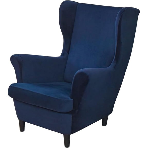 Joqmia 2-Piece Stretch Wingback Chair Slipcover, Soft Velvet Elastic Bottom Armchair Cover for Living Room & Bedroom
