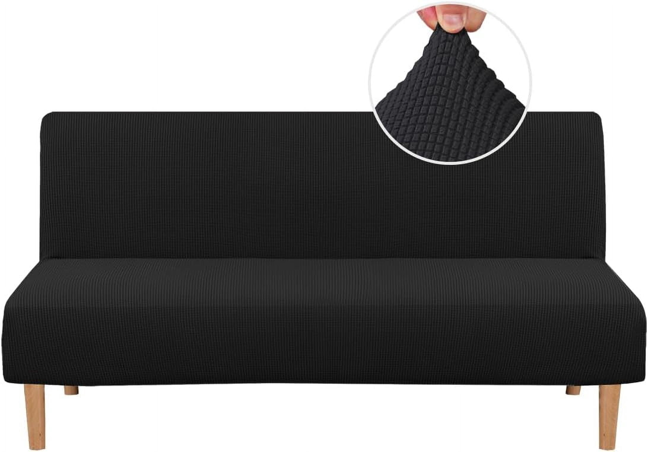 XUELC Armless Stretch Thickened Sofa Bed Cover Protective Cover Stretch Functional Rich Texture High Spandex Small Plaid Jacquard Fabric Duvet Cover