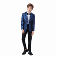 thumbnail image 1 of XUELC Boys Suit Tuxedo Wedding Prom Suit Boys Jacquard Suit 3 Piece Shirt Blazer Jacket Pants Set 6-14, 1 of 1