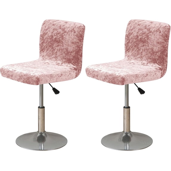 XUELC Crushed Velvet Brown Bar Stool Cover Stretch Stool Cover Swivel Counter Stool Cover Low Profile Short Back Chair Protective Cover 2pc
