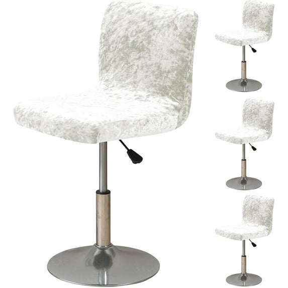 XUELC Crushed Velvet Brown Bar Stool Cover Stretch Stool Cover Swivel Counter Stool Cover Low Profile Short Back Chair Protective Cover 4pc