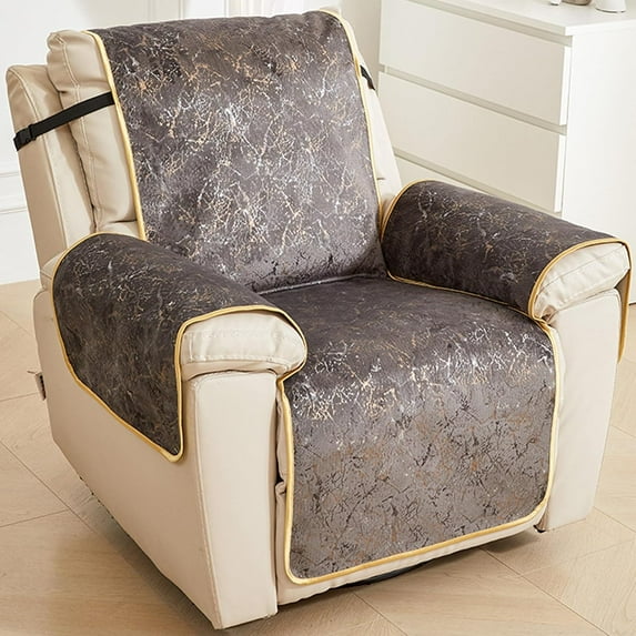 XUELC Non-slip recliner cover foiled velvet with elastic all-in-one recliner cover machine washable recliner cover