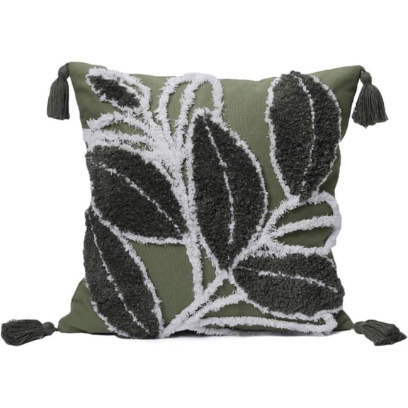 XUELC Square Linen Embroidery Removable Pillow with Pillow Inner Farmhouse Decorative Throw Pillow Knit Pattern Cushion 45*45cm/18*18in