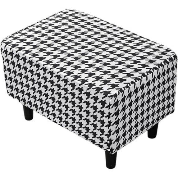 XUELC Stretch Ottoman Cover - Universal Fit Rectangle Footrest Cover with Non-Slip Elastic Bottom, Furniture Protector for Living Room