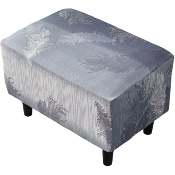 XUELC Stretch Ottoman Cover - Universal Fit Rectangle Footrest Cover with Non-Slip Elastic Bottom, Furniture Protector for Living Room