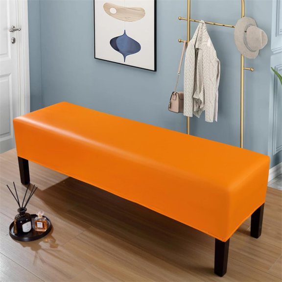 XUELC Waterproof PU Bench Cover Dining Room Piano Bench Cover Stretchable Washable Upholstered Bench Cover Bed End Shoeshine Bench Dust Cover