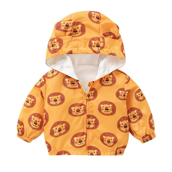 XUELUO Baby Boys Coats & Jackets Autumn Winter Cute Cartoon Rabbit Print Hooded Long Sleeve Zipper Coat Casual Windbreaker Jacket Sportswear,Yellow,3-6 Months