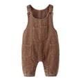 thumbnail image 1 of XUELUO Baby Corduroy Overalls Plain Snap-Closure Jumpsuit Daily Play & Outings Soft Casual Bottoms For With Multi Pockets, 1 of 6