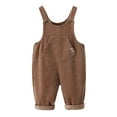 thumbnail image 1 of XUELUO Baby Corduroy Overalls Pocket Front Ribbed Snap-Closure Jumpsuit Spring Playwear Soft Bottoms Comfortable Trousers, 1 of 9