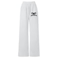 thumbnail image 1 of XUELUO Baby Girls Athletic Pants Bow Print Drawstring Waist Wide Leg Sweatpants Loose Lightweight Playful Casual Joggers Pants, 1 of 4