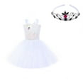 thumbnail image 1 of XUELUO Big Girls Dress Set Sleeveless Swan Pattern Mesh Tutu Dress With Headband Kids Spring Carnival Ballet Party Outfit, 1 of 7