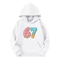 thumbnail image 1 of XUELUO Big Girls Hoodies Donut & Ice-Cream 6&7 Print Long Sleeve Hooded Sweatshirts Spring Casual Wear Cute Pullover Outfits, 1 of 3