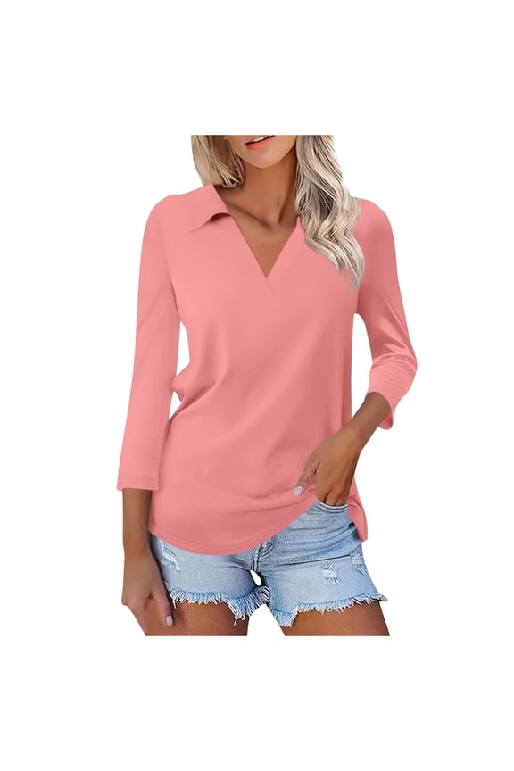 Boho Tops For Women Autumn Winter Solid Color V Neck Long Sleeve Dressy Casual Tunic Shirts For Women Tee Shirts Streetwear,Red,XL